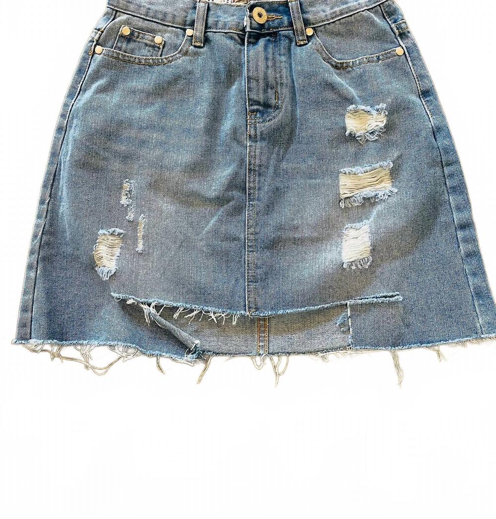 NEW POL women's denim skirt in blue